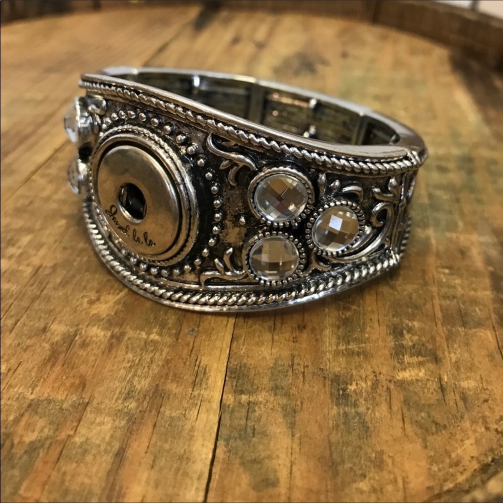 Silver Finish Rhinestone Bracelet - Picture 2 of 7